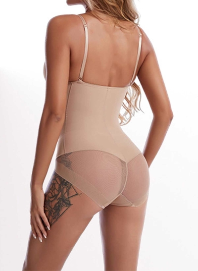 Open Crotch Hooks Butt Visible Mesh Chinlon Shapewear