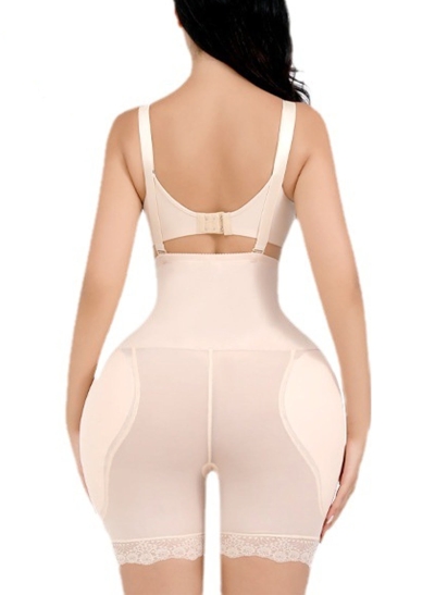 One Piece Back Lace Hems Removable Fart Pad Adujustable Shoulder Strap Chinlon Shapewear