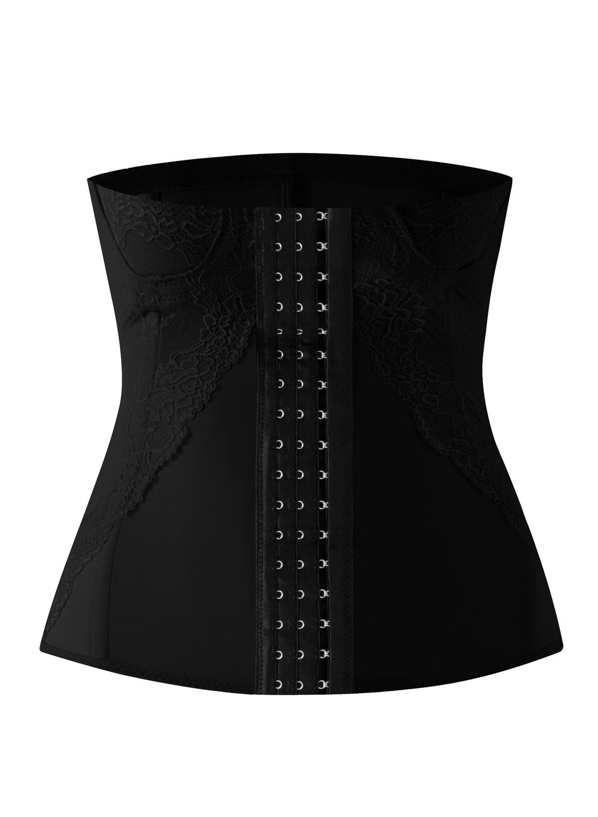 Lace Button Front Chinlon Shapewear