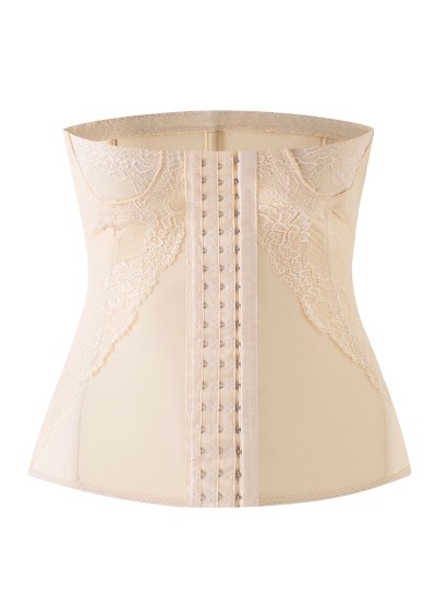 Lace Button Front Chinlon Shapewear