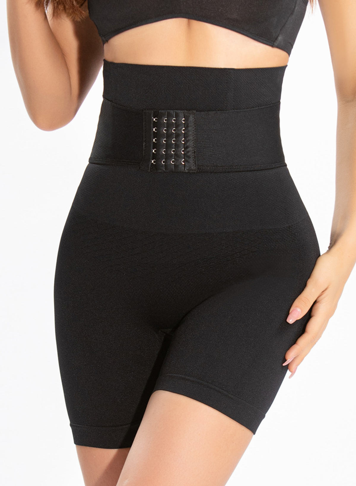 High Waist Seamless Butt Lift Buttoned Chinlon Shapewear