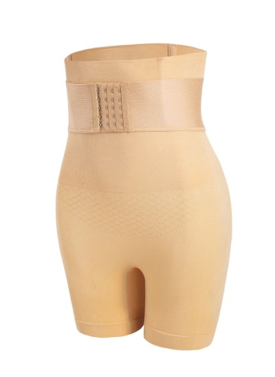 High Waist Seamless Butt Lift Buttoned Chinlon Shapewear