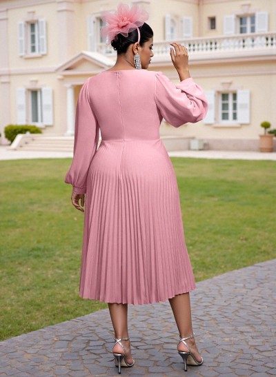Elegant A-Line Long Sleeves Silk Like Satin Mother Of The Bride Dresses With Flower