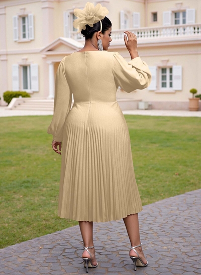 Elegant A-Line Long Sleeves Silk Like Satin Mother Of The Bride Dresses With Flower