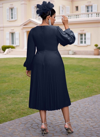 Elegant A-Line Long Sleeves Silk Like Satin Mother Of The Bride Dresses With Flower