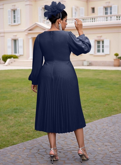 Elegant A-Line Long Sleeves Silk Like Satin Mother Of The Bride Dresses With Flower