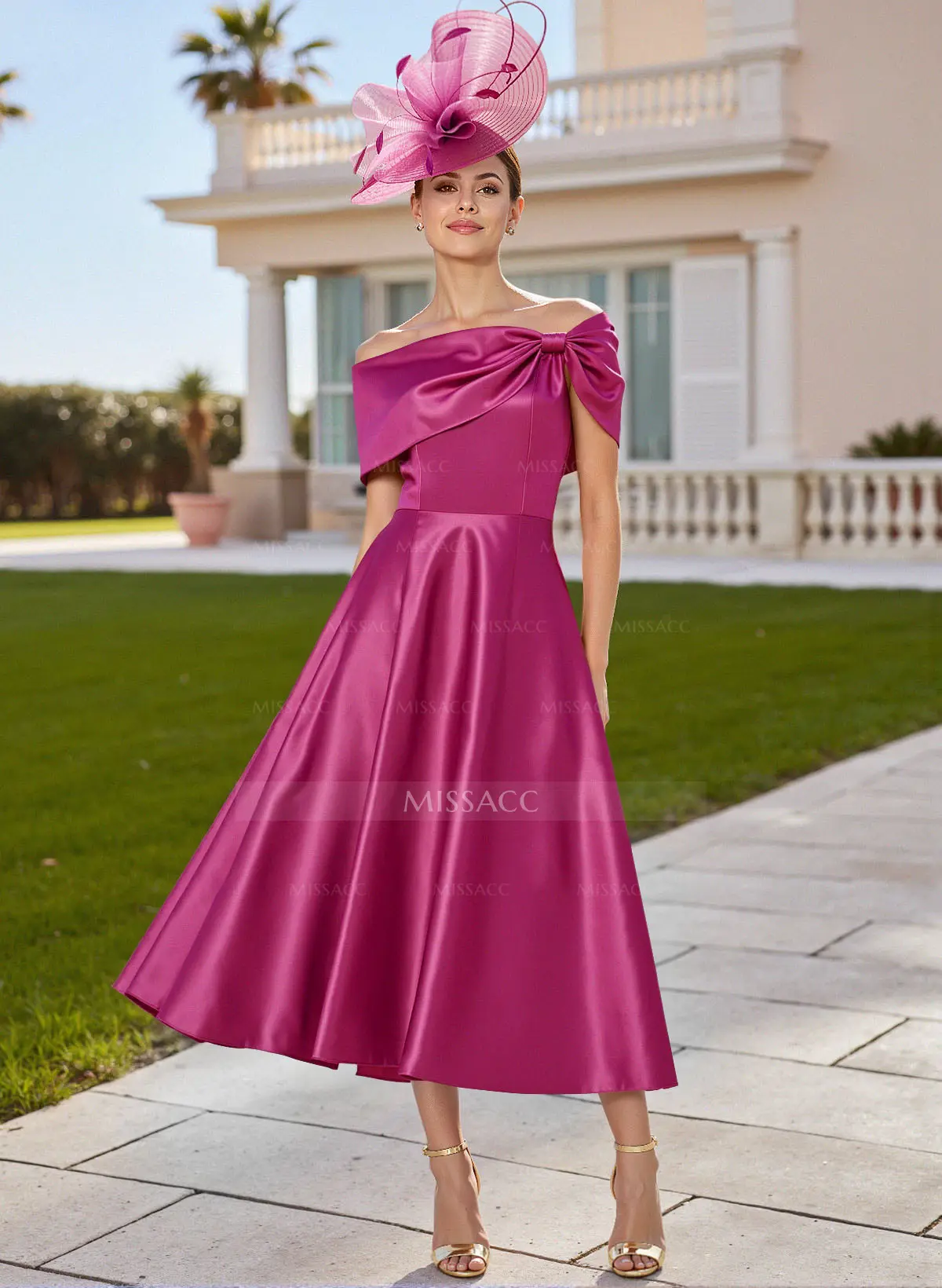 white christmas dresses Poly USA 8960 - Short Sleeve Jewel Neck Cocktail Dress Xs / Emerald main image 1