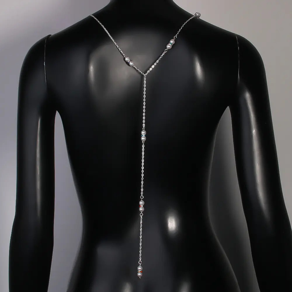 Pearl Long Back Chain Bridal Necklace - Missacc