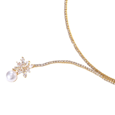 Classic Elegant Pearl Rhinestone Collar Necklaces