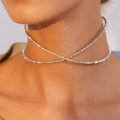 Simple Personalised Diamanté Adjustable Collar