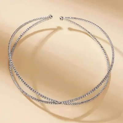 Simple Personalised Diamanté Adjustable Collar