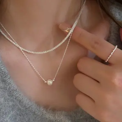 Double Layered Pearls Necklace