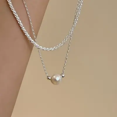 Double Layered Pearls Necklace
