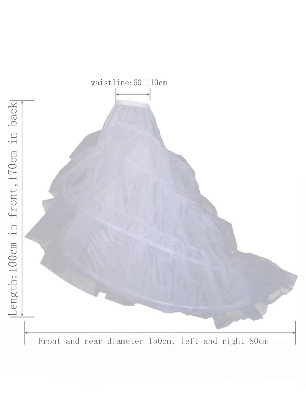 Party/Wedding Chapel Train Slip 4 Tier Floor-Length Petticoats