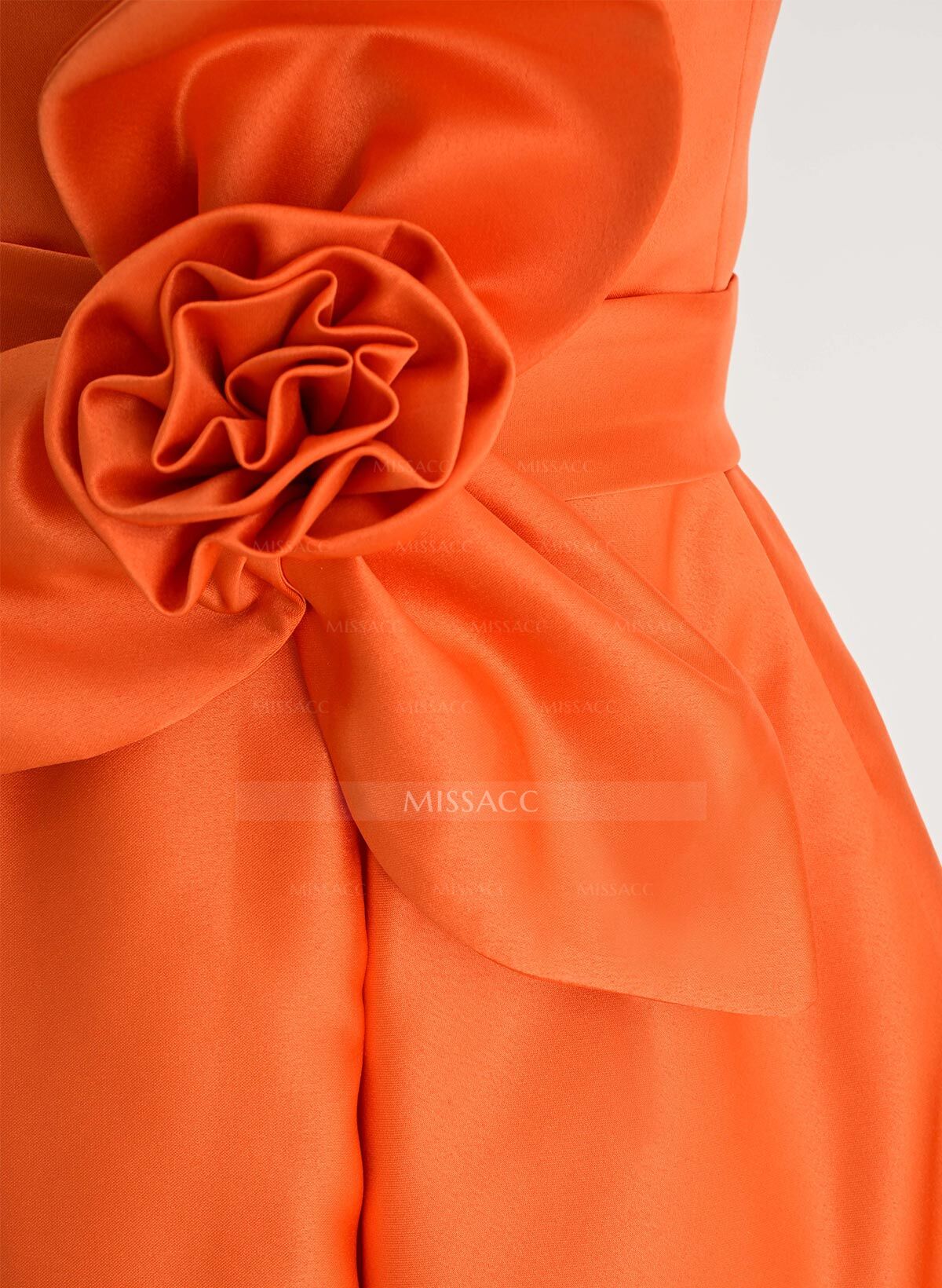 Classic V-Neck Short Sleeves Flower(s) A-Line Ankle-Length Satin Bridesmaid Dresses With Pockets