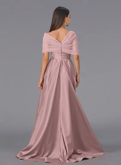 light blue a line dress A-Line Off The Shoulder Sky Blue Empire Waist Wedding Guest Dress