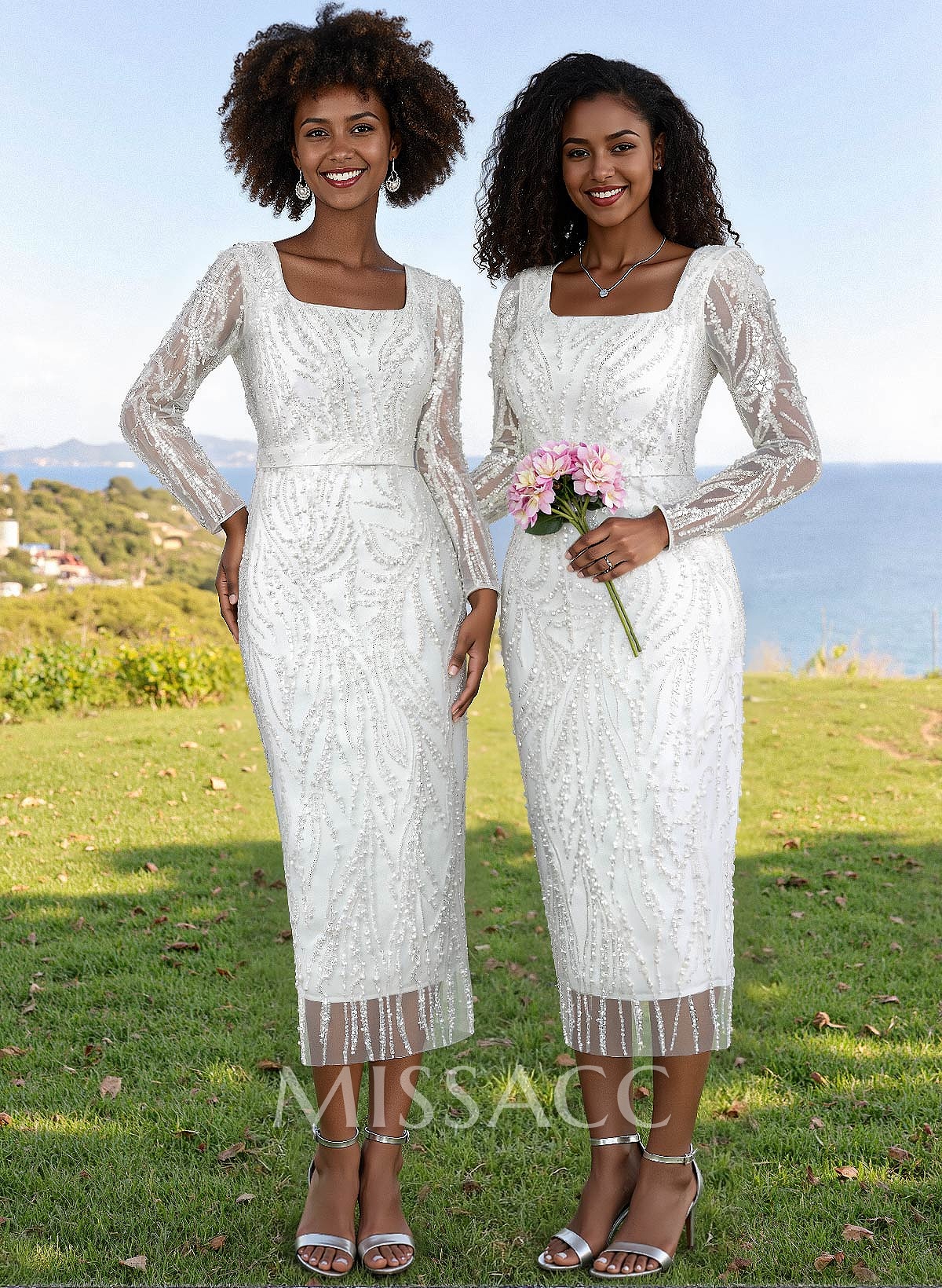 Sheath/Column Square Neckline Long Sleeves Bridesmaid Dresses Sheath/Column Square Neckline Long Sleeves Bridesmaid Dresses