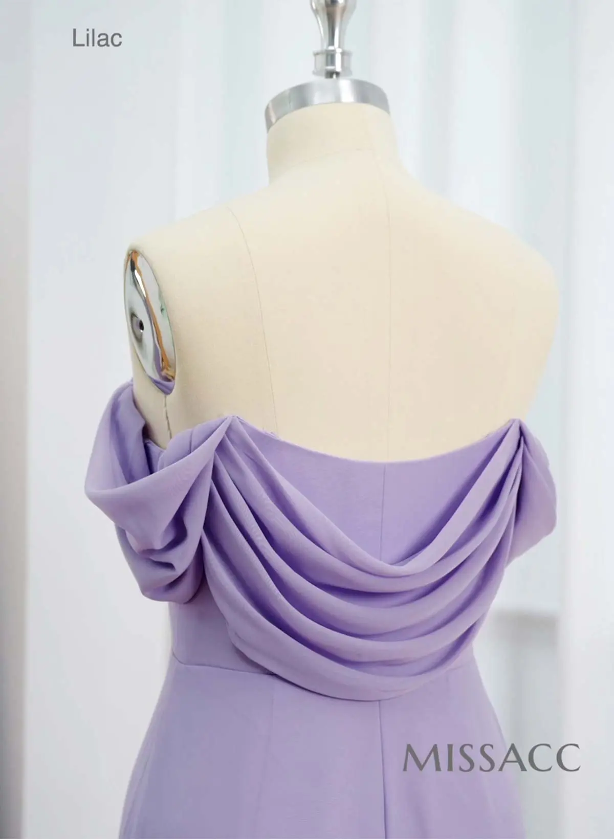 Simple Ruched Off-The-Shoulder High Split Chiffon Bridesmaid Dresses