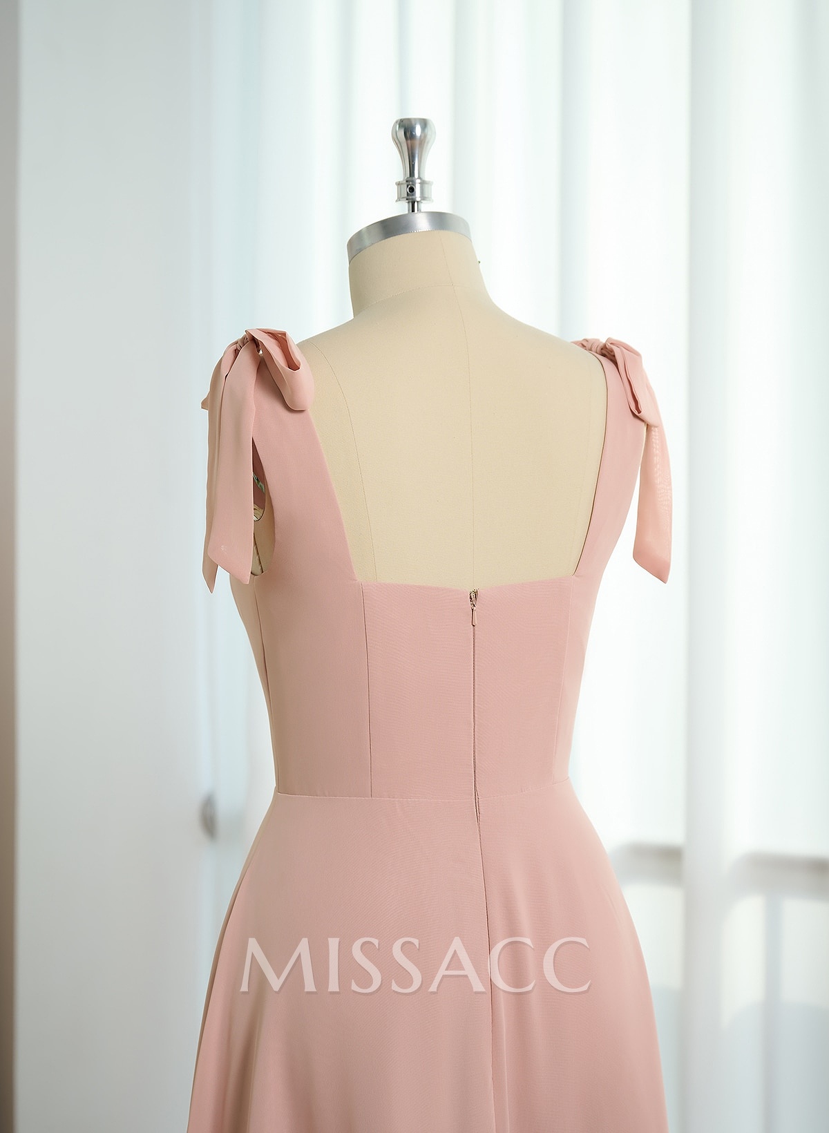 Sweet & Flow Square Neckline Floor-Length Chiffon Bridemsaid With Split Front Sweet & Flow Square Neckline Floor-Length Chiffon Bridemsaid With Split Front