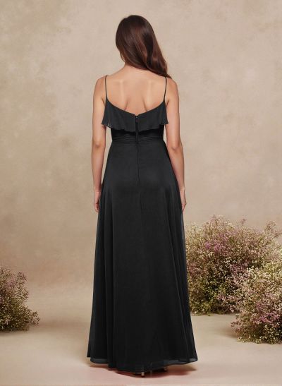 Sweet & Flow A-Line Sweetheart Floor-Length Chiffon Bridesmaid With Ruffle