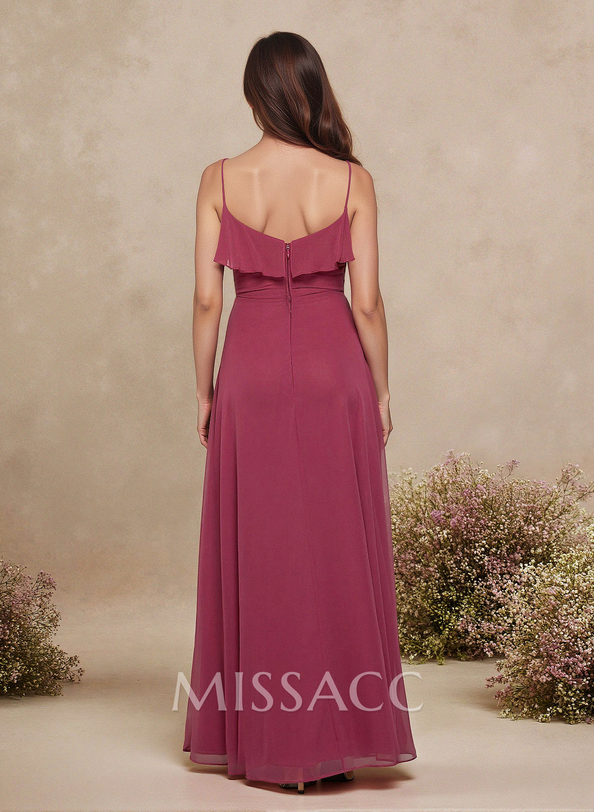 Sweet & Flow A-Line Sweetheart Floor-Length Chiffon Bridesmaid With Ruffle