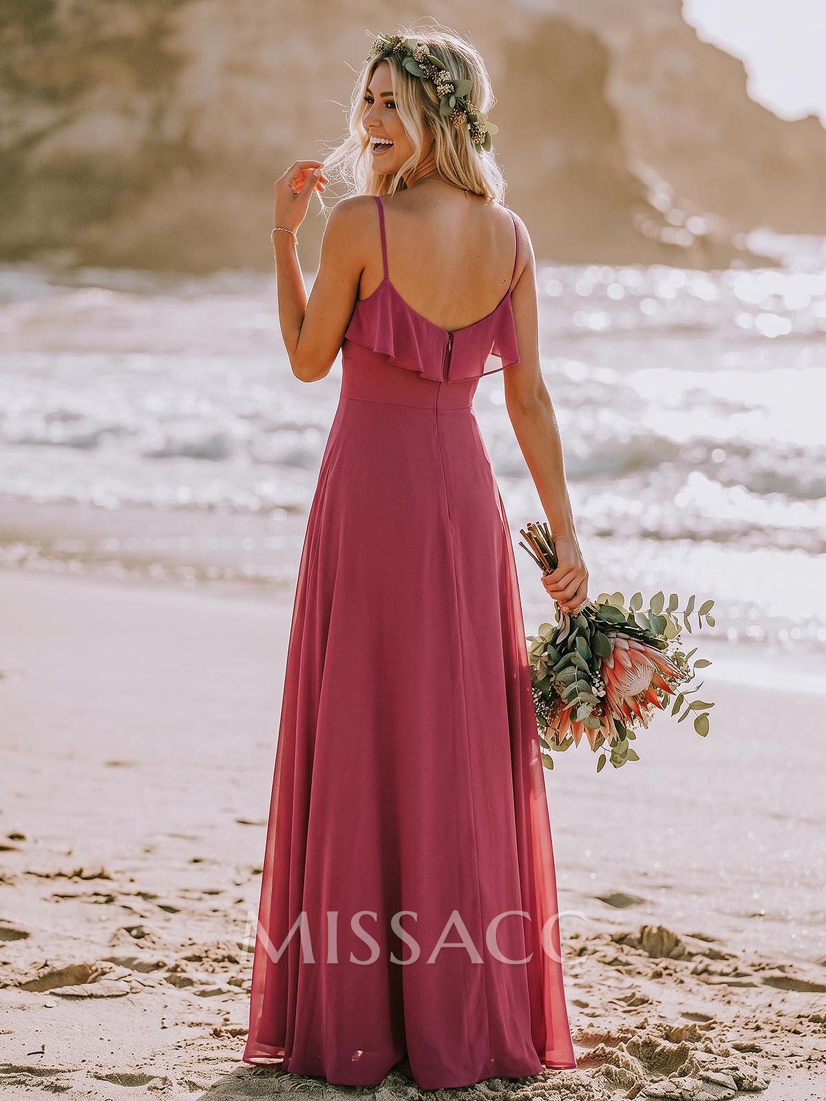 Sweet & Flow A-Line Sweetheart Floor-Length Chiffon Bridesmaid With Ruffle