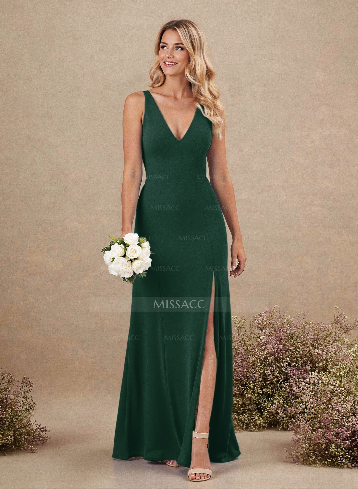 Chiffon Vestido De Dama Sencillo Vestido De Seda Chiffon Con Forro