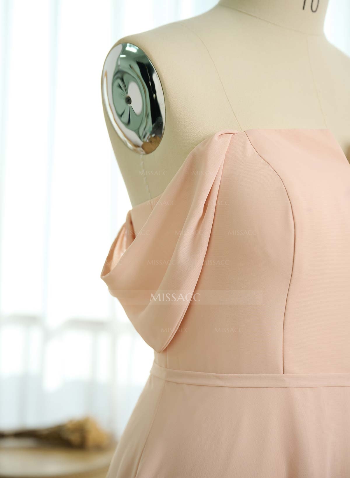 Elegant Square Neckline A-Line Floor-Length Chiffon Bridesmaid Dresses