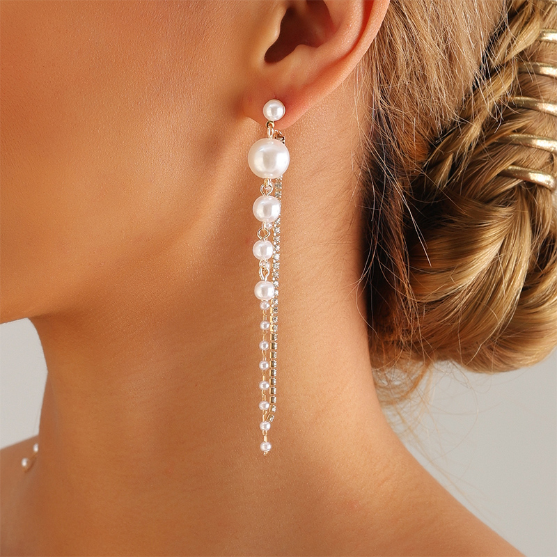 Tassel Light Luxury Faux Pearl Earrings