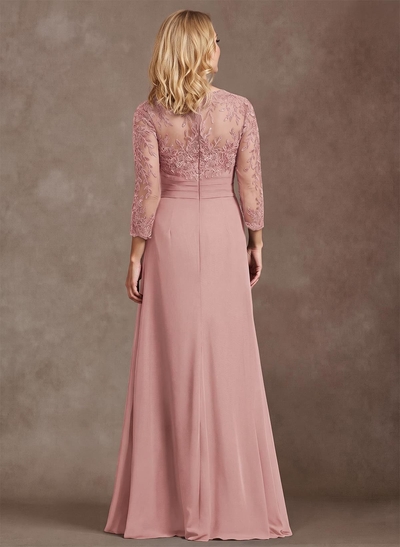 Elegant V-Neck Lace/Chiffon Mother Of The Bride Dresses With Appliques Lace