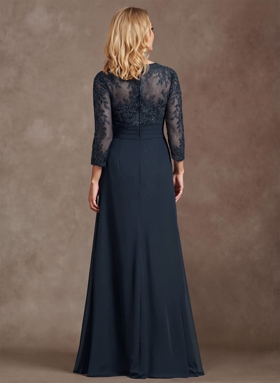 Elegant V-Neck Lace/Chiffon Mother Of The Bride Dresses With Appliques Lace
