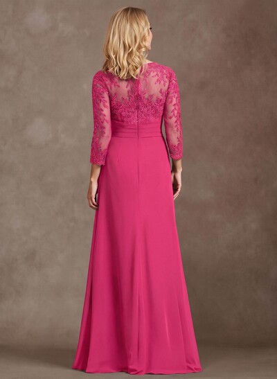 Elegant V-Neck Lace/Chiffon Mother Of The Bride Dresses With Appliques Lace