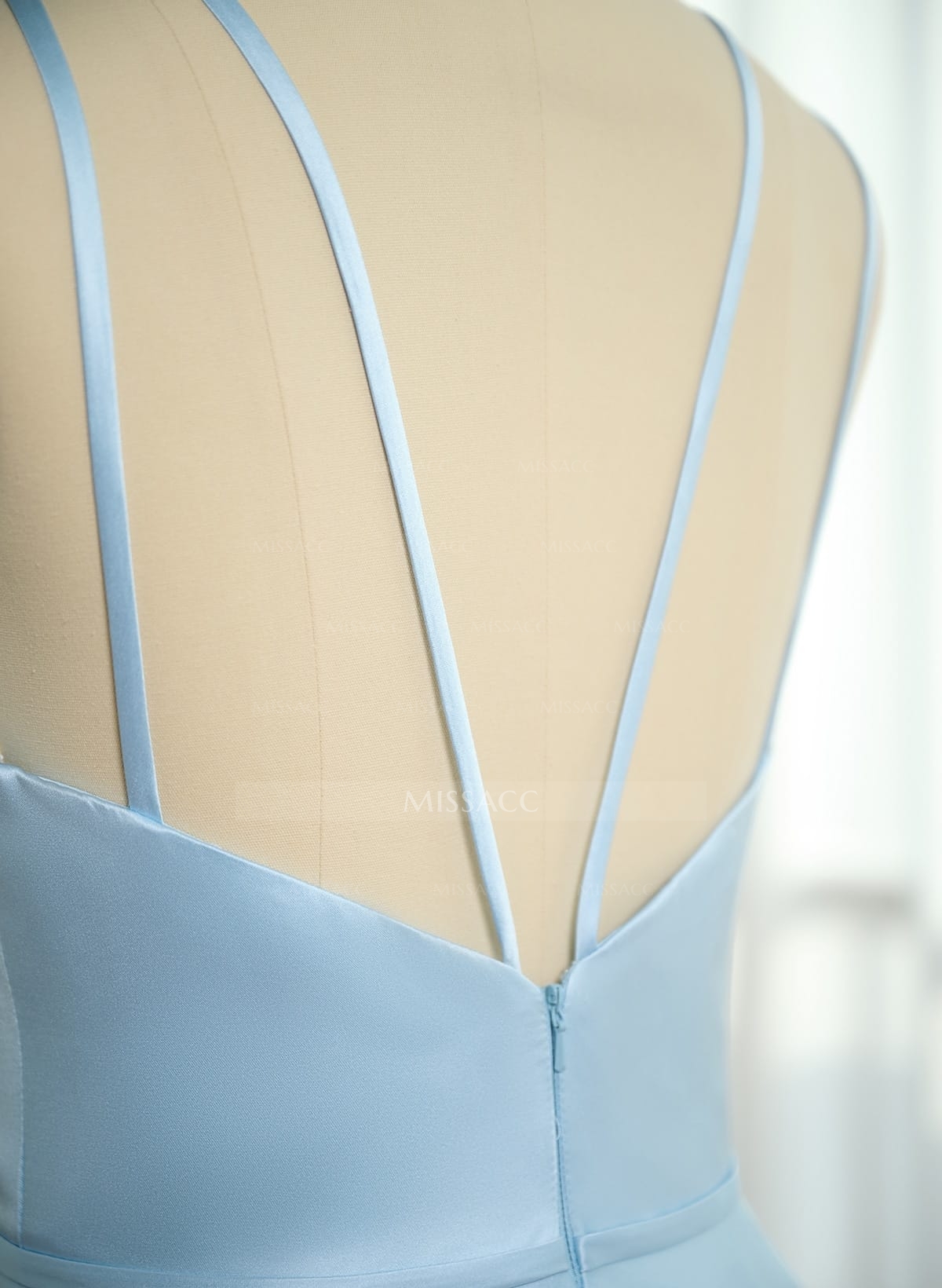 Classic Scoop Neck A-Line Floor-Length Satin Bridesmaid Dresses