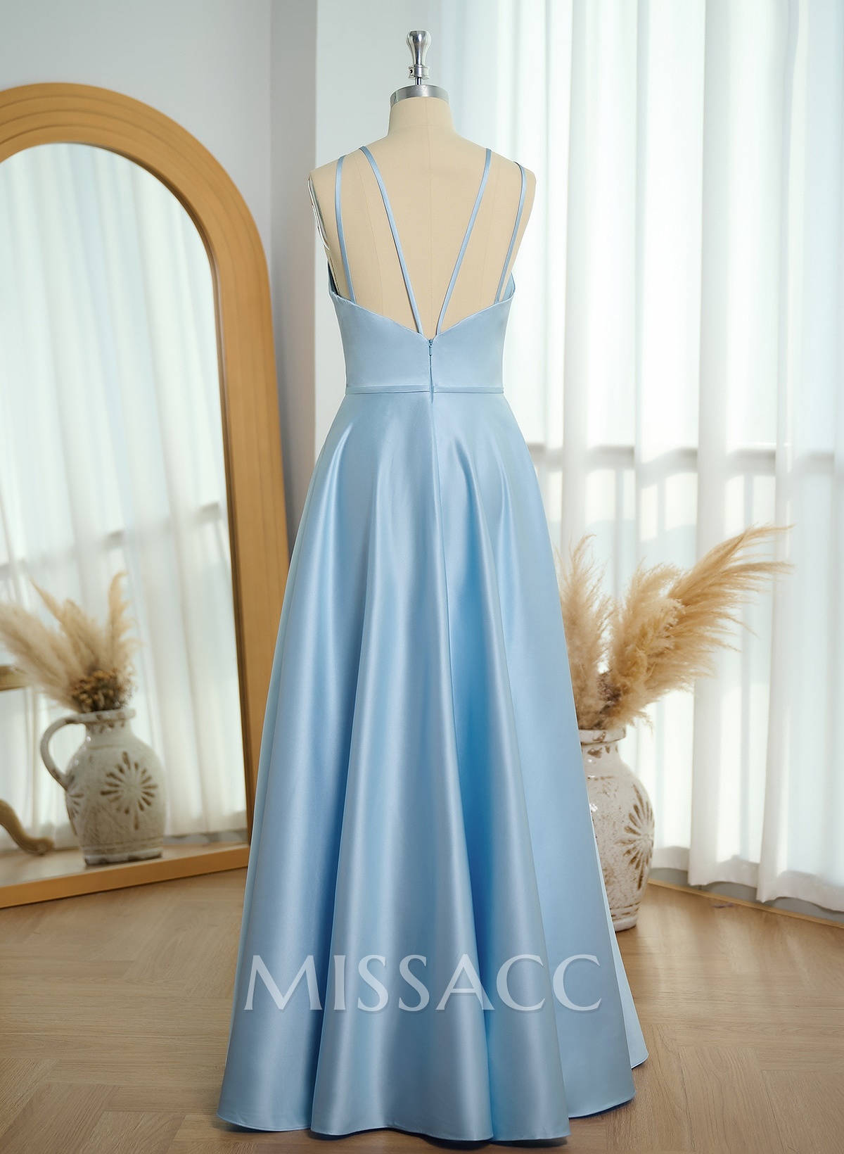 Classic Scoop Neck A-Line Floor-Length Satin Bridesmaid Dresses Classic Scoop Neck A-Line Floor-Length Satin Bridesmaid Dresses