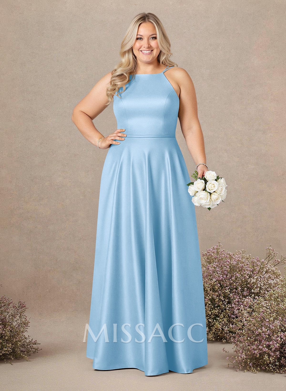 Classic Scoop Neck A-Line Floor-Length Satin Bridesmaid Dresses Classic Scoop Neck A-Line Floor-Length Satin Bridesmaid Dresses