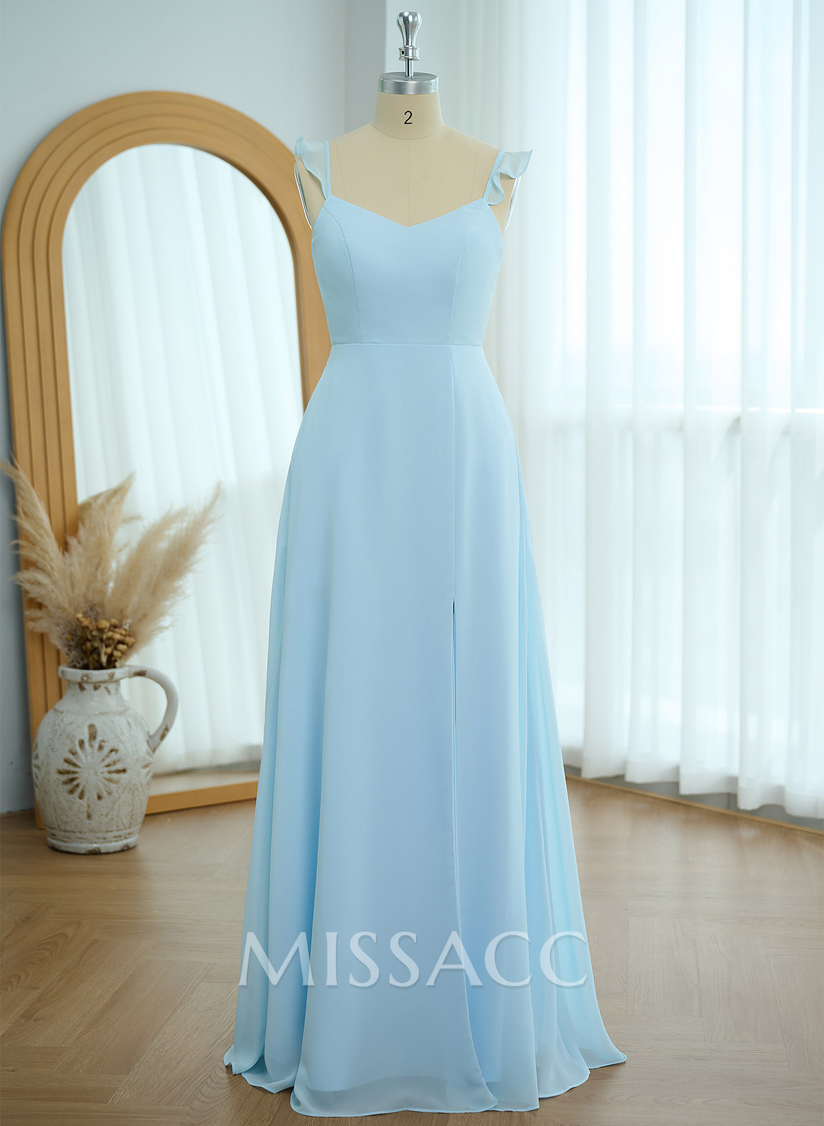 Simple V-Neck A-Line Floor-Length Chiffon Bridesmaid Dresses With Bow(s) Simple V-Neck A-Line Floor-Length Chiffon Bridesmaid Dresses With Bow(s)