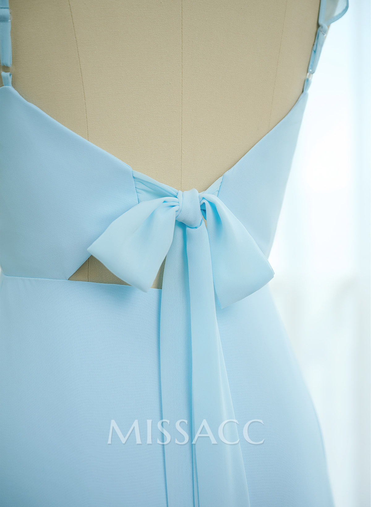 Simple V-Neck A-Line Floor-Length Chiffon Bridesmaid Dresses With Bow(s) Simple V-Neck A-Line Floor-Length Chiffon Bridesmaid Dresses With Bow(s)