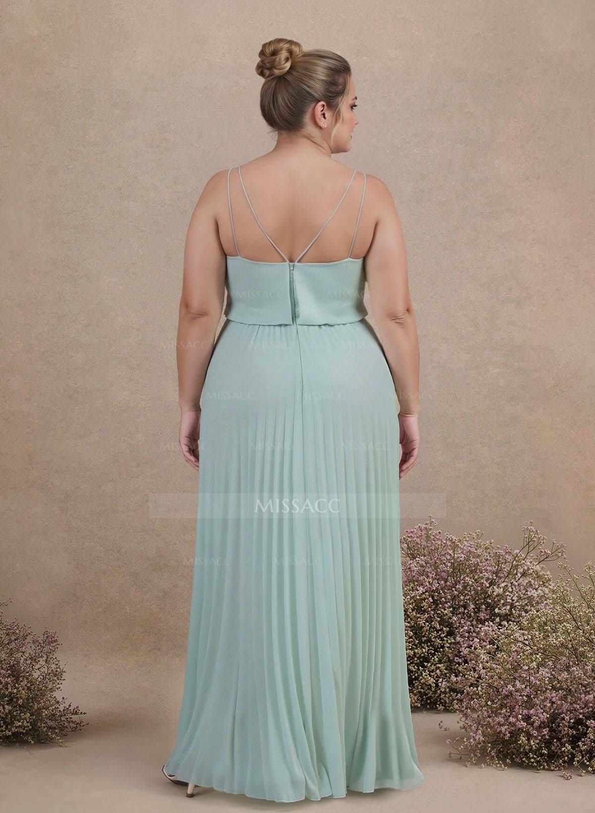 Elegant V-Neck Pleated A-Line Floor-Length Chiffon Bridesmaid Dresses