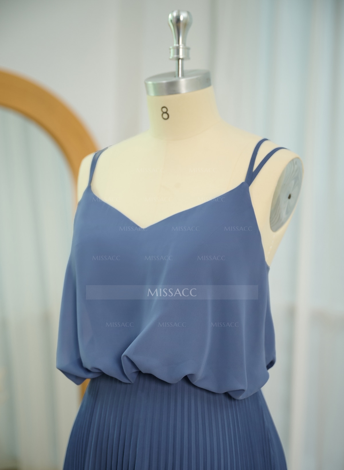 Elegant V-Neck Pleated A-Line Floor-Length Chiffon Bridesmaid Dresses