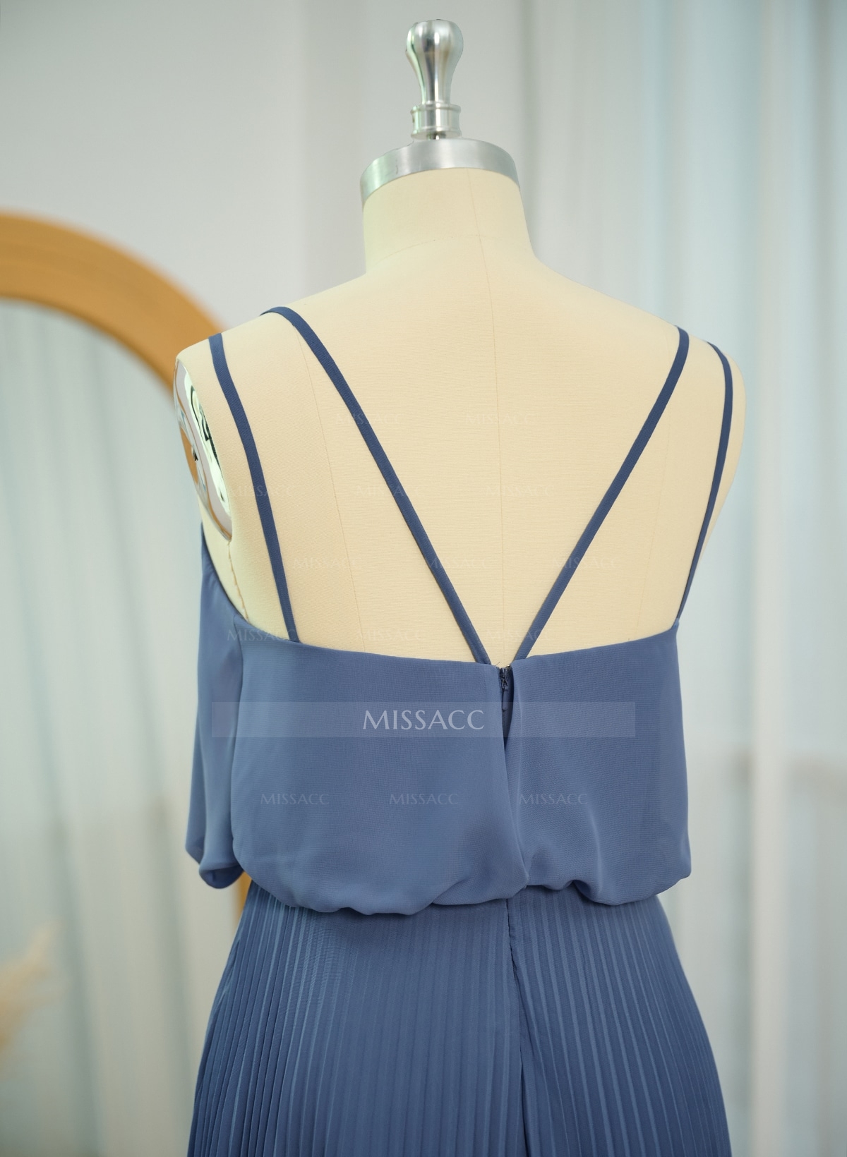 Elegant V-Neck Pleated A-Line Floor-Length Chiffon Bridesmaid Dresses