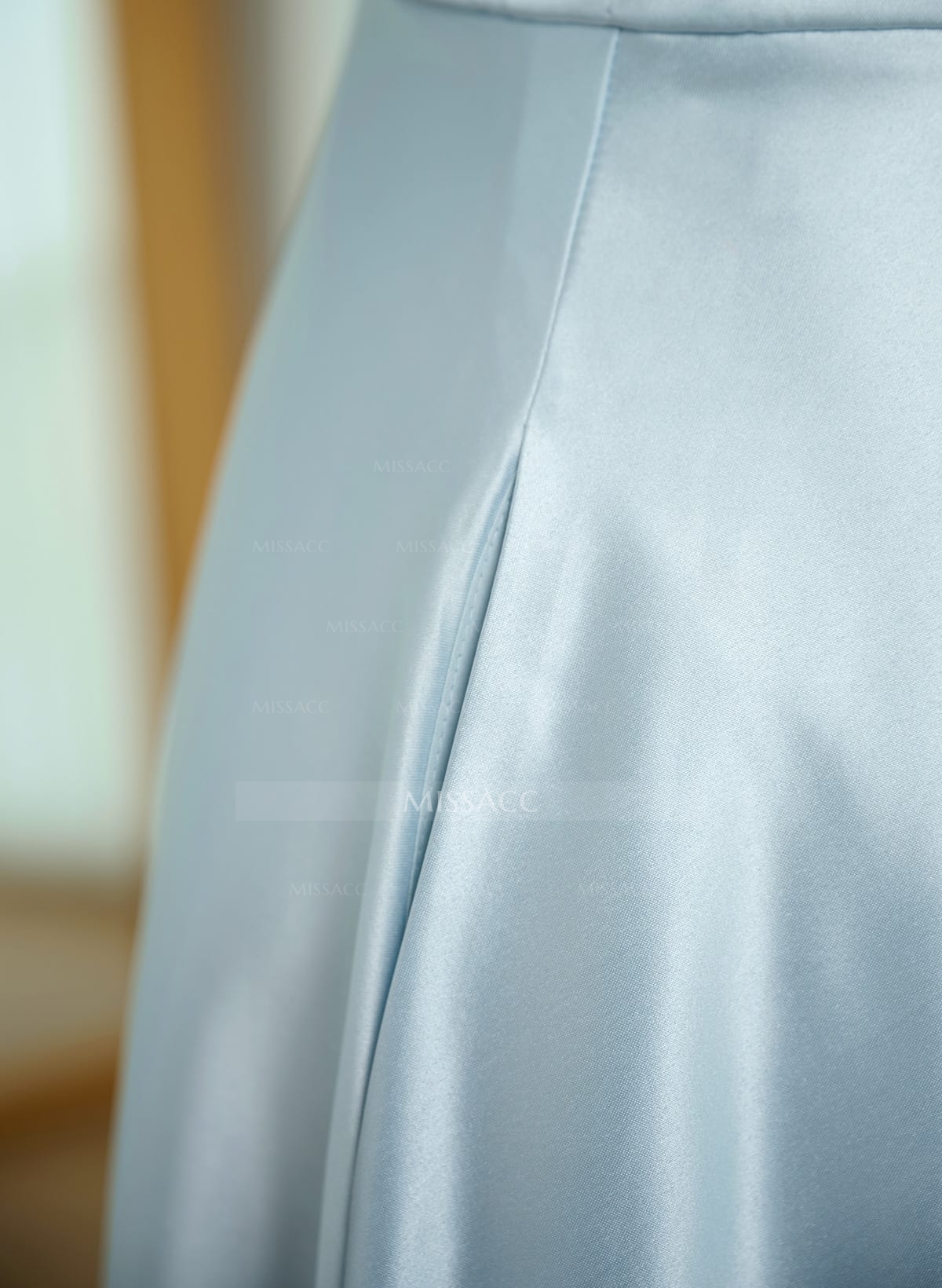 Classic One-Shoulder A-Line High Split Floor-Length Satin Bridesmaid Dresses