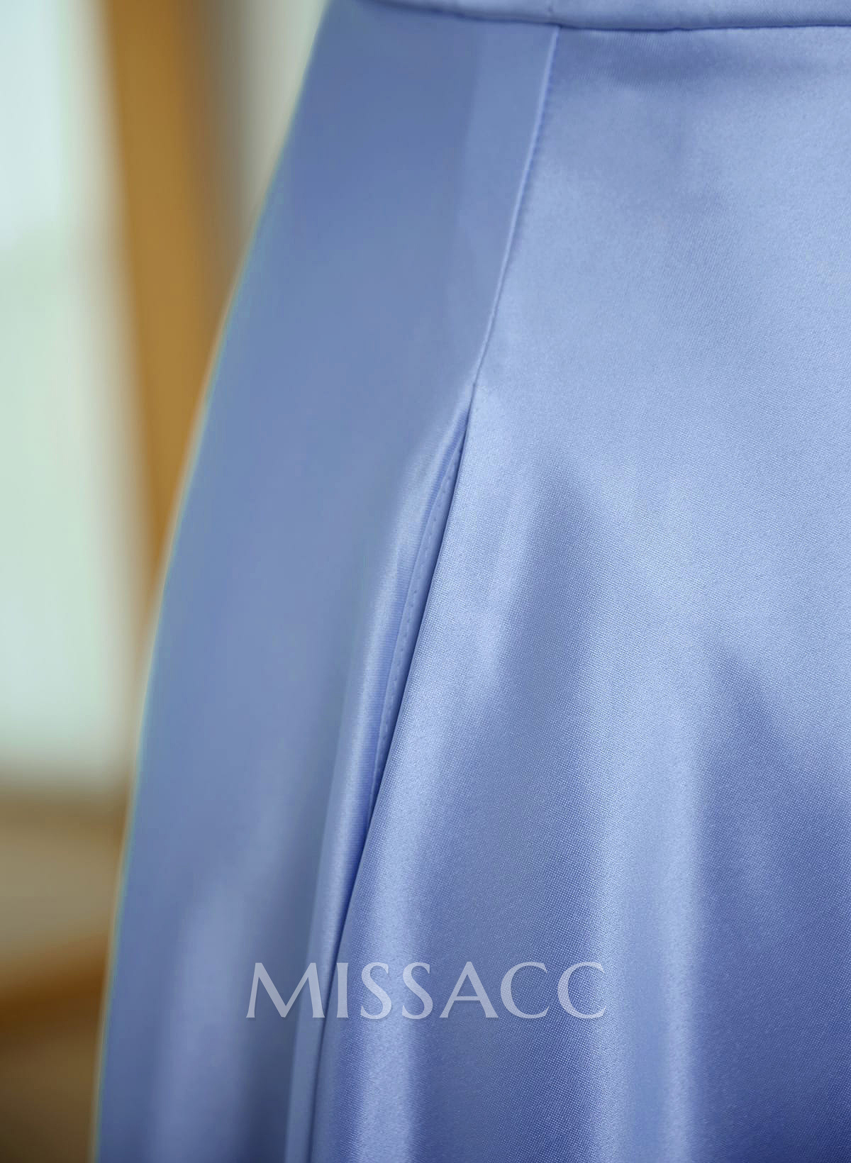 Classic One-Shoulder A-Line High Split Floor-Length Satin Bridesmaid Dresses