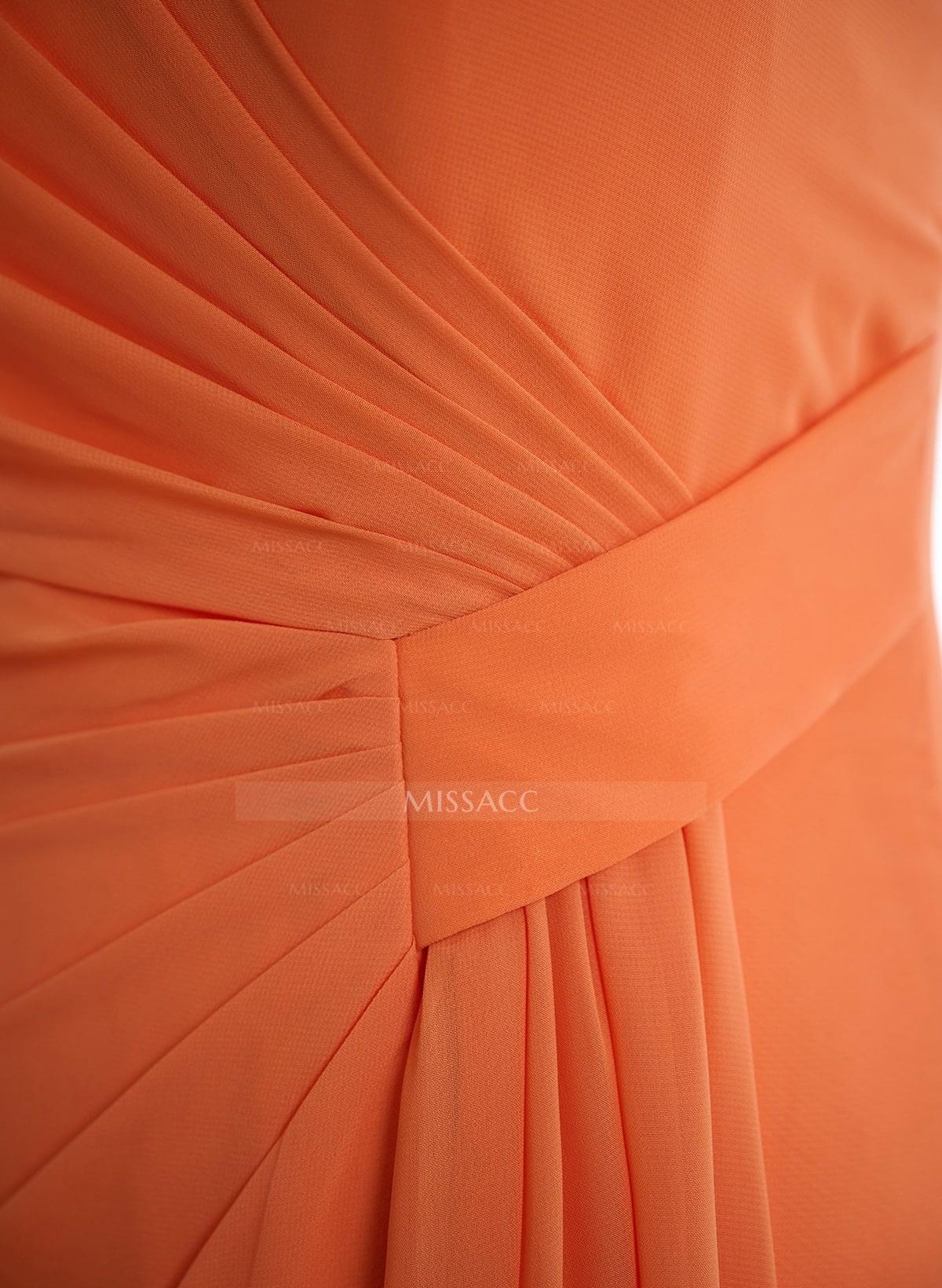 Flattering A-Line One-Shoulder Chiffon Bridesmaid With Split Front