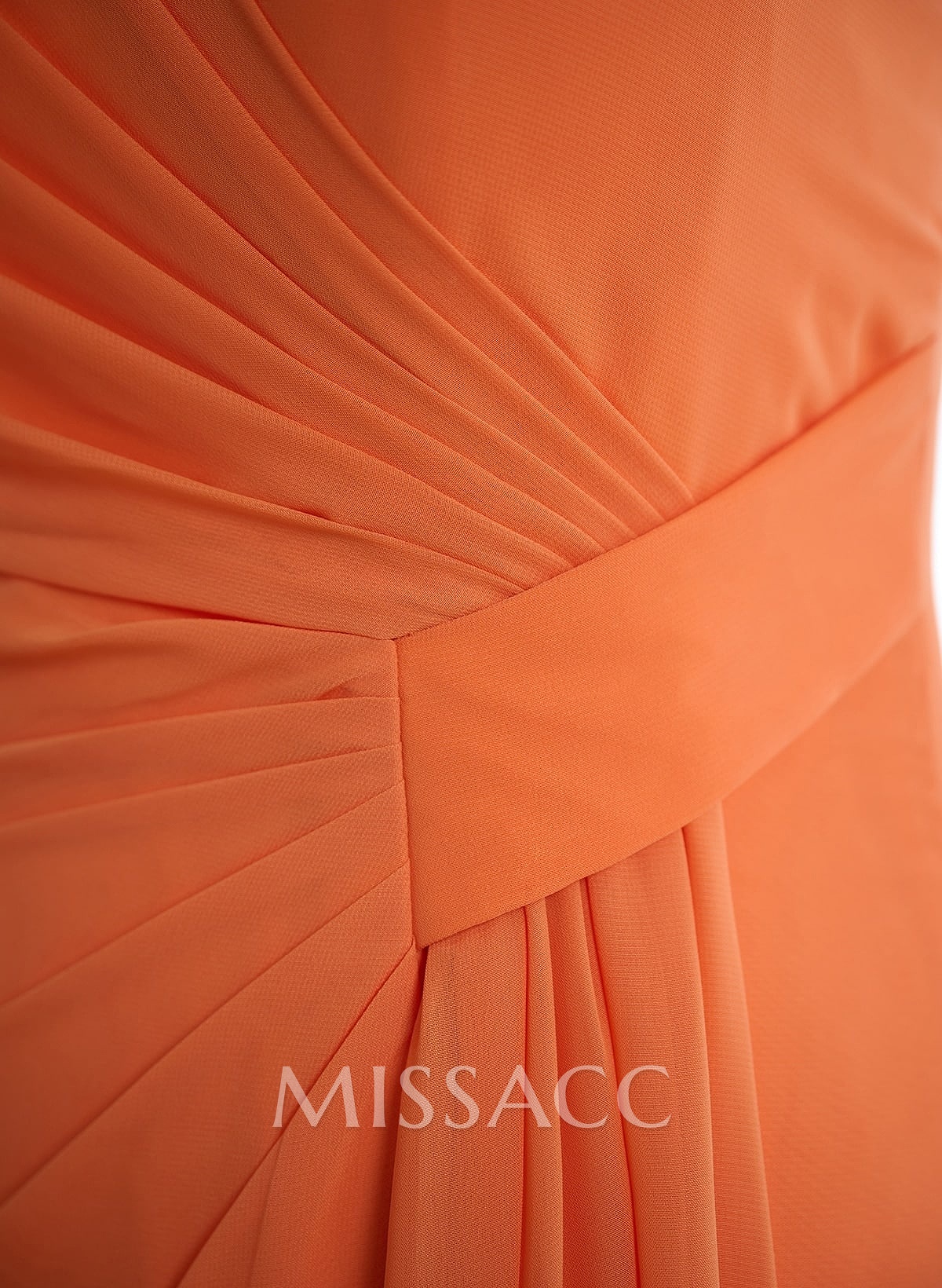 Flattering A-Line One-Shoulder Chiffon Bridesmaid With Split Front