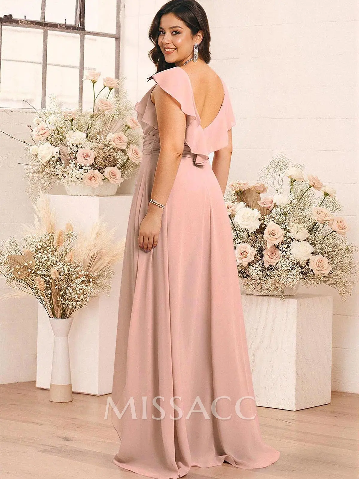 bridesmaid dress with overskirt Missacc Coral Elegant V-Neck Floor-Length Chiffon Bridesmaid Jumpsuit/Pantsuit New to the rotation: Fabric Composition: Color:Lime-Green Nafori proudly presents our