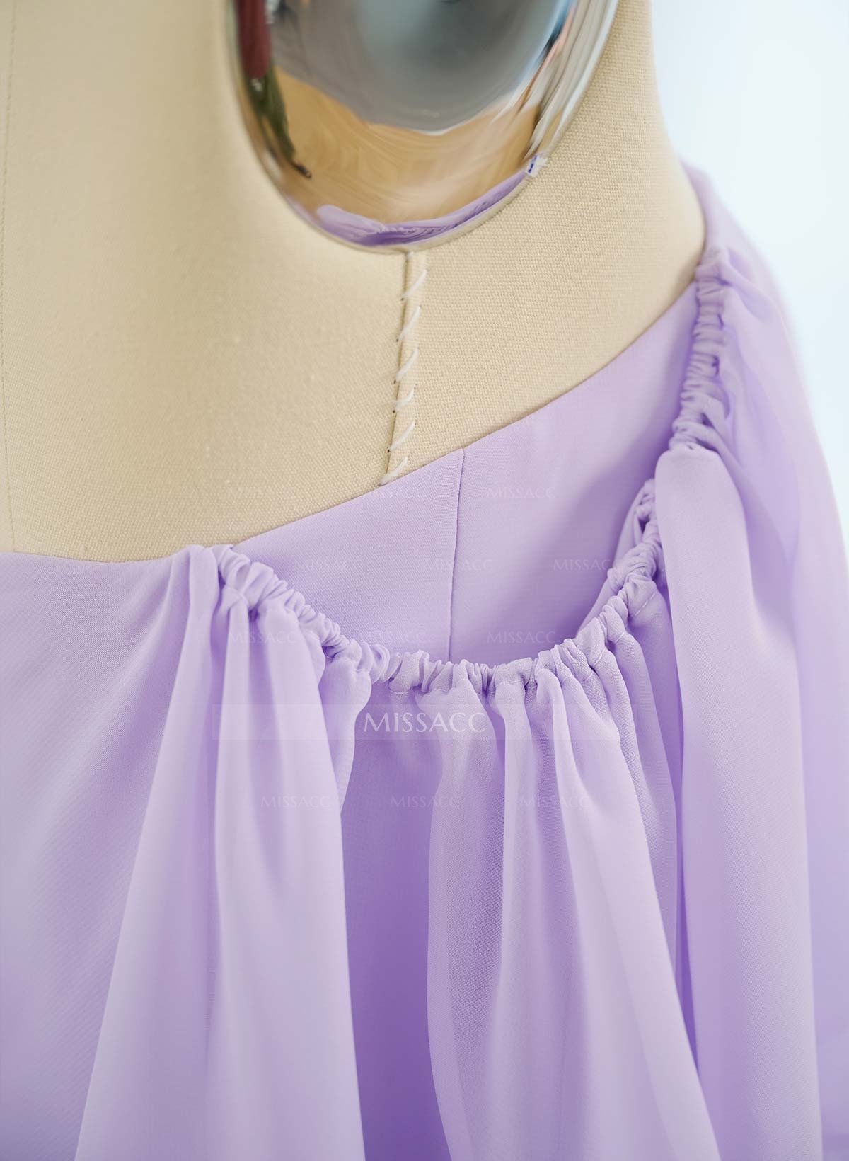 Sweet & Flow Off Shoulder Floor-Length Chiffon Bridesmaid With Ruffle