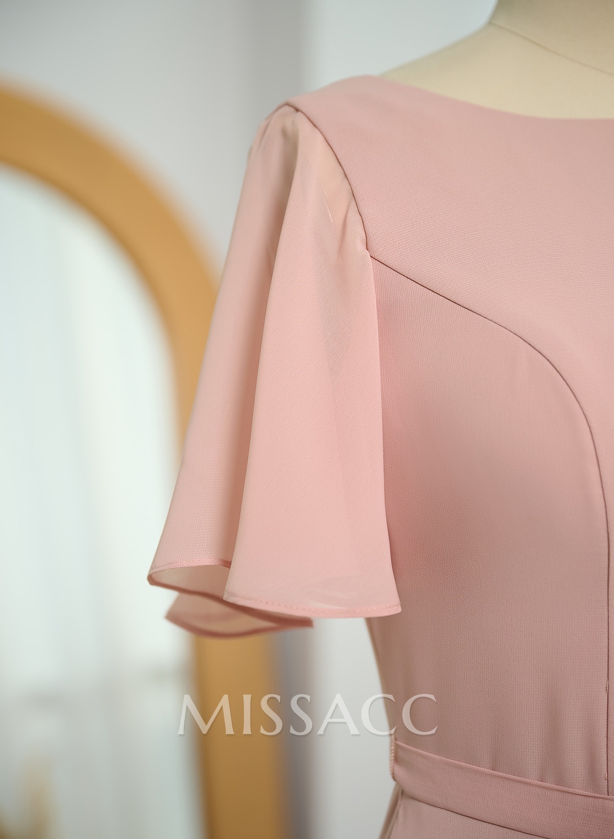 Simple A-Line Flutter Sleeve Floor-Length Chiffon Bridesmaid Dresses Simple A-Line Flutter Sleeve Floor-Length Chiffon Bridesmaid Dresses