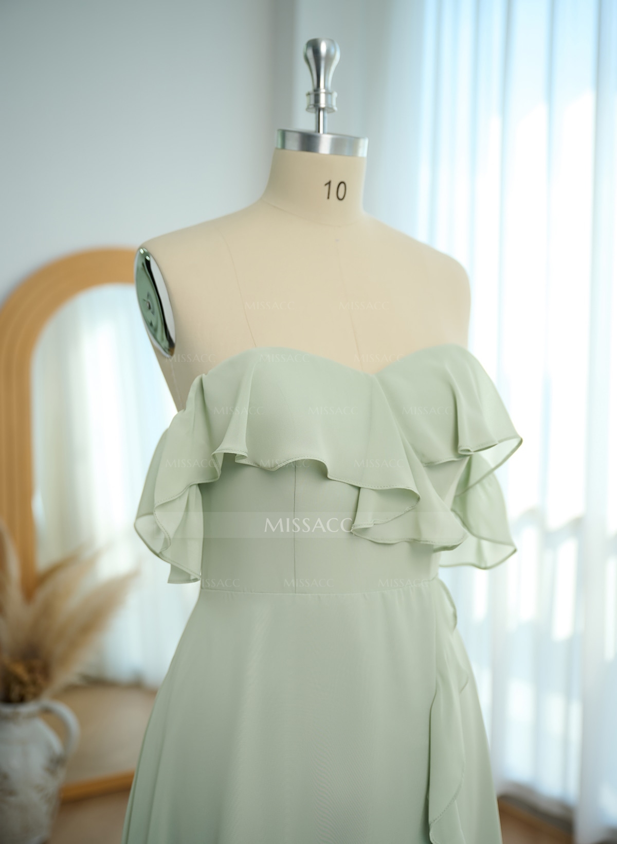 A-Line Off-The-Shoulder Asymmetrical Chiffon Bridesmaid Dresses With Ruffle