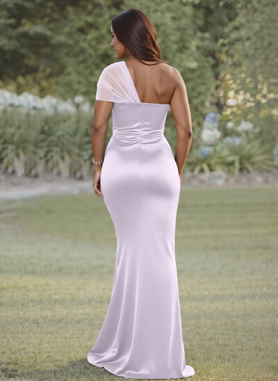 Simple Trumpet/Mermaid Sweetheart Floor-Length Charmeuse Bridesmaid Dresses With Beading