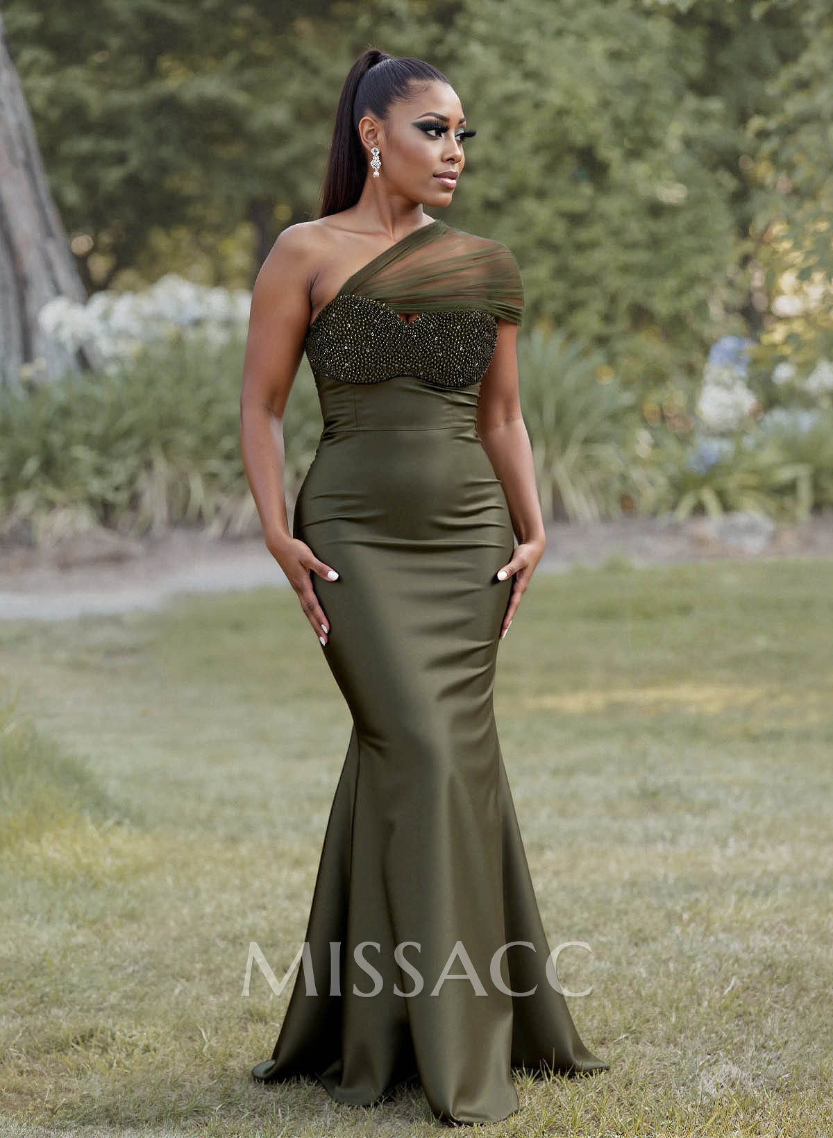 Simple Trumpet/Mermaid Sweetheart Floor-Length Charmeuse Bridesmaid Dresses With Beading Simple Trumpet/Mermaid Sweetheart Floor-Length Charmeuse Bridesmaid Dresses With Beading